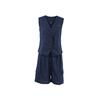 Novo conjunto de colete sem mangas com decote V respirável de algodão e linho para primavera e verão 2025 Moda Europeia e Americana novo duas peças feminino