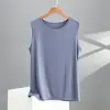 Chaleco de Seda de Hielo Modal para Hombre Verano Delgado Sin Mangas Camiseta Secado Rápido Deportes Fitness Color Sólido Para Llevar Por Fuera Chaleco Chaleco Mangas