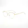 Moda Temperamento Elegante Europeo y Americano Nuevo Estilo Cuadrado Moderno Versátil Dorado Celebridad de Internet Rostro Desnudo Anti Luz Azul Lentes Lisos