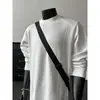 Camiseta de Manga Larga con Retazos para Hombre Nueva de Primavera, Estilo Casual Americano, Hombro Caído Desestructurado, Cuello Redondo, Corte Holgado, Sensación de Alta Gama