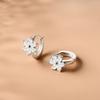 Pendientes de plata de ley para mujer con hebilla de oreja de flor de seis pétalos de diamante, estilo Mori, elegantes, sencillos y frescos, joyería para las orejas, nuevos
