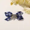 Estilo Coreano Academia Tela Retro Cuadros Lazo DIY Versátil Pinza para el Cabello Accesorios Funda de Teléfono Bolsa Accesorios para Ropa