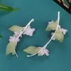 Primavera 2025 Diseño Original Hecho a Mano Antiguo Fresco y Elegante Rosa Pasador Suave Adorno de Cabeza Hanfu Accesorios para el Cabello Flor Caliente