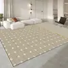 Tapete de Sofá de Luxo Antiderrapante na Cor Creme para Lateral de Janela na Sala de Estar, Tapete Lavável para Cabeceira no Quarto, Mesa de Centro