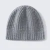 Chapéu de Tricô 100% Caxemira Pura Feminino Outono Inverno Versátil Quente Proteção para Ouvido Chapéu de Lã Faz o Rosto Parecer Menor Cobertura Total da Cabeça Chapéu para o Frio