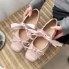 Zapatos Planos, Zapatos de Mujer con Lazo Estilo Francés, Zapatos Individuales Pequeños Rosas, Zapatos de Ballet, Zapatos de Escote Abierto Nuevo Estilo Primavera y Verano, Zapatos de Suela Suave
