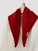 Bufanda Triangular Cruzada Nudada Doble Propósito Estilo Nuevo Chal de Color Puro Moda Coreana para Mujer Protector de Cuello Bufanda Pequeña de Punto Versátil