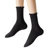 Calcetines para Mujer de Verano Media Caña Rizo Transpirables Absorbentes de Sudor Desodorantes Antibacterianos Verano Versátiles Estilo Japonés Preppy Color Puro Estilo Delgado