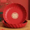 Prato de doces festivo de casamento de alta qualidade, prato de frutas secas para casamento, luxo leve, prato de frutas e petiscos vermelhos em estoque, atacado