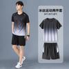 Traje deportivo para hombre y mujer para correr verano seda de hielo secado rápido ropa de baloncesto manga corta pluma ropa de fitness pantalones cortos holgados