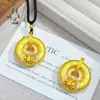 Colgante de Calabaza Fu Tai an Kang con Hebilla de Seguridad Inlaid Diamante Hueco de Oro Antiguo de Alta Retención de Color al por Mayor para Mujeres de Tiendas de Oro