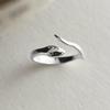 Anillo de serpiente liso irregular de plata de ley 925 para mujer, sencillo, de moda, versátil, con personalidad, anillo de cola abierta alternativo J0080