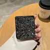 Adequado para Capa de Celular Samsung Z Flip7 Céu Estrelado Preto Conectado com Glitter Capa Protetora Zflip6 Capa Dura Fosca