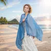 Bufanda Retro Estilo Étnico Primavera y Verano Versátil Delgada de Seda Bufanda Multifuncional de Viaje Protector Solar Chal Distintivo Toalla de Playa