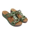 Sandalias de cuña con hebilla metálica transfronterizas en stock 2026 nuevo estilo de verano plataforma talla grande sandalias sin cordones de suela gruesa para mujer