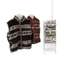 Chaleco Jacquard Punto Granulado Estilo Fair Isle Z36 para Mujer Otoño Invierno Cuello Alto Cremallera Cárdigan Abrigo Cálido Ropa de Casa