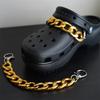 Nova Corrente de Sapato com Furo Super Legal Punk Escuro Multicamadas Costura Fivela de Sapato Destacável Pino Corrente de Sapato de Metal Pérola