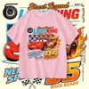 Camiseta de Verano de Algodón con Mangas Cortas de Carreras para Niños Rayo McQueen, Top Elegante para Niños Pequeños