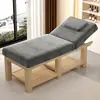 Cama de belleza de madera maciza, cama de tratamiento multifuncional de alta gama con orificios para moxibustión, fisioterapia, masaje corporal y tuina