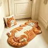Alfombra de Piso con Patrón de Gato Visual 3D Transfronteriza de Imitación Cachemir para Decoración de Balcón en Casa, Alfombra de Piso Gruesa de Felpa Amigable con la Piel para Sala de Estar