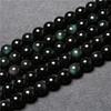 Brasil natural Grado 6A obsidiana ojo verde cuentas sueltas cuentas redondas ojo colorido pulsera dorada con cuentas productos semiterminados envío gratis