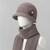 Chapéu de meia-idade e idosos feminino inverno senhora velha quente lã forrado mãe pescador bacia chapéu outono e inverno avó coelho pele lã chapéu