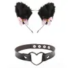 Diadema de Halloween Diadema para Actuación en Festival Set de Diadema y Collar de Chica Gato Orejas de Gato Pasador Sencillo para Niña Hermosa