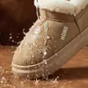 Zapatillas de Algodón Impermeables Lidani para Mujer Invierno Nuevo Estilo Hogar Cálidas Cómodas Suela Gruesa Antideslizante Exteriores Zapatos de Algodón Hombre