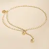 Cadena de Cintura de Camelia Nueva de Verano para Mujer Vestido de Alta Gama Versátil Accesorios de Moda Cadena Metálica Cadena de Cintura