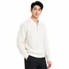 Polo Tricot Masculino Manga Longa Gola Lapela Estampa Abacaxi Masculino Suéter Masculino Outono Inverno Estilo Old Money Negócios Toque de Luxo