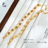 Pulseira de Fita Floral com Acabamento Escovado Dourado Areia e Strass, Banhada a Ouro Cobre, Acessório Diário Feminino de Luxo Leve Vintage Moda para o Trabalho