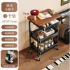 Carrito Pequeño Estante de Almacenamiento Sala de Estar Mesa Lateral Móvil para Sofá Estante de Almacenamiento de Piso para el Hogar Snack Estante de Almacenamiento Multifuncional