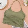 Verano hilo envuelto pecho belleza espalda tirantes ropa interior sexy cruz hueco espalda halter chaleco corto exterior top de tubo