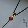 Cuerda colgante con pequeñas cuentas rojas, hebilla de plata tailandesa, collar ajustable, cuerda de jade tejida a mano, accesorios de jade Hetian