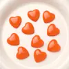 Fresco de Verano Naranja Naranja Hielo Corazón de Durazno Agrietado Corazón Parche de Resina Aretes DIY Aretes para Mujer Accesorios de Flor para Zapatos