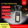 Chaveiro multifuncional transfronteiriço com chave de fenda de ferramenta de emergência, chave de fenda, abridor de garrafas com cortador de segurança, isqueiro