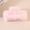 Pinza de Garra Cuadrada de Pelo Sintético de Visón para Otoño e Invierno, Pinza de Tiburón de Peluche Hecha a Mano de Alta Gama, Pinza de Garra Grande para el Cabello, Accesorios para el Cabello al por Mayor