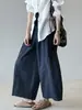 Calça Casual Ampla Estilo Preguiçoso Beishan Tongshu para Mulheres, Calça Cropped Lisa de Verão Solta e Fluida, Calça de Perna Curvada H2533