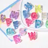 Cuentas de Acrílico Transparente con Chapado de Color de 6 mm con Agujero Grande Letras Inglesas Cuentas Sueltas para Accesorios de Joyería DIY Pulsera Collar