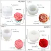 Molde de silicone de rosa tridimensional 3D, molde de bolo mousse pudim de grau alimentício, lua do Festival do Meio Outono bolo lunar vela de aromaterapia