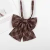 Corbata Marrón Camisa Oscura para Estudiantes Varones, Estilo Universitario, Rayas Color Café Retro Corbata de Lazo JK Decorativa Sin Corbata, Accesorio para Mujer