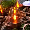 Nueva Lámpara Solar Impermeable para Exteriores Transfronteriza Arreglo de Ambiente Lámpara de Vela de Simulación Decoración Patio de Villa Copa de Vino