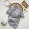 Mameluco para Recién Nacidos Estilo Coreano, Nuevo Estilo para Niños y Niñas, Monito Versátil Forrado de Polar, Mameluco con Cierre tipo Chaqueta para Bebés