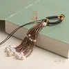 Acessórios DIY Estilo Chinês, Pingentes de Tassel de Miçanga de Arroz Multicores, Pingentes de Broche, Charms de Bolsa com Fivela Ajustável, Cordões de Chave Vintage