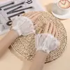 Mangas Curtas de Renda Atacado para Mulheres, Suéter Versátil com Mangas Decorativas em Renda, Punhos Falsos Pretos e Brancos