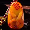 Kim Perry Color Caramelo Báltico Colgante Colgante Ala de Águila de Cera Vieja Dos para Hombres y Mujeres