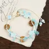 Jingdezhen Navidad Cerámica Cuerda Trenzada Pulsera Animales de Dibujos Animados Cuerda de Mano Joyería al por Mayor para Atracciones Turísticas Nicho Lujo Ligero