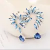 Pendientes de Flor de Cristal de Moda Europea y Americana para Niñas Estilo Callejero Fabricante Mayorista E092