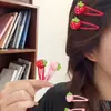 Lindo pasador de fresa para niña, pinza de pico de pato dulce, pinza lateral para flequillo, accesorio para el cabello, estilo de fruta rosa y roja para mujer
