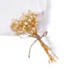 Atacado de pequenos buquês de gipsofila, flores preservadas, flores secas, decorações de parede, mini buquês de corda de cânhamo, arranjos florais, cartões DIY